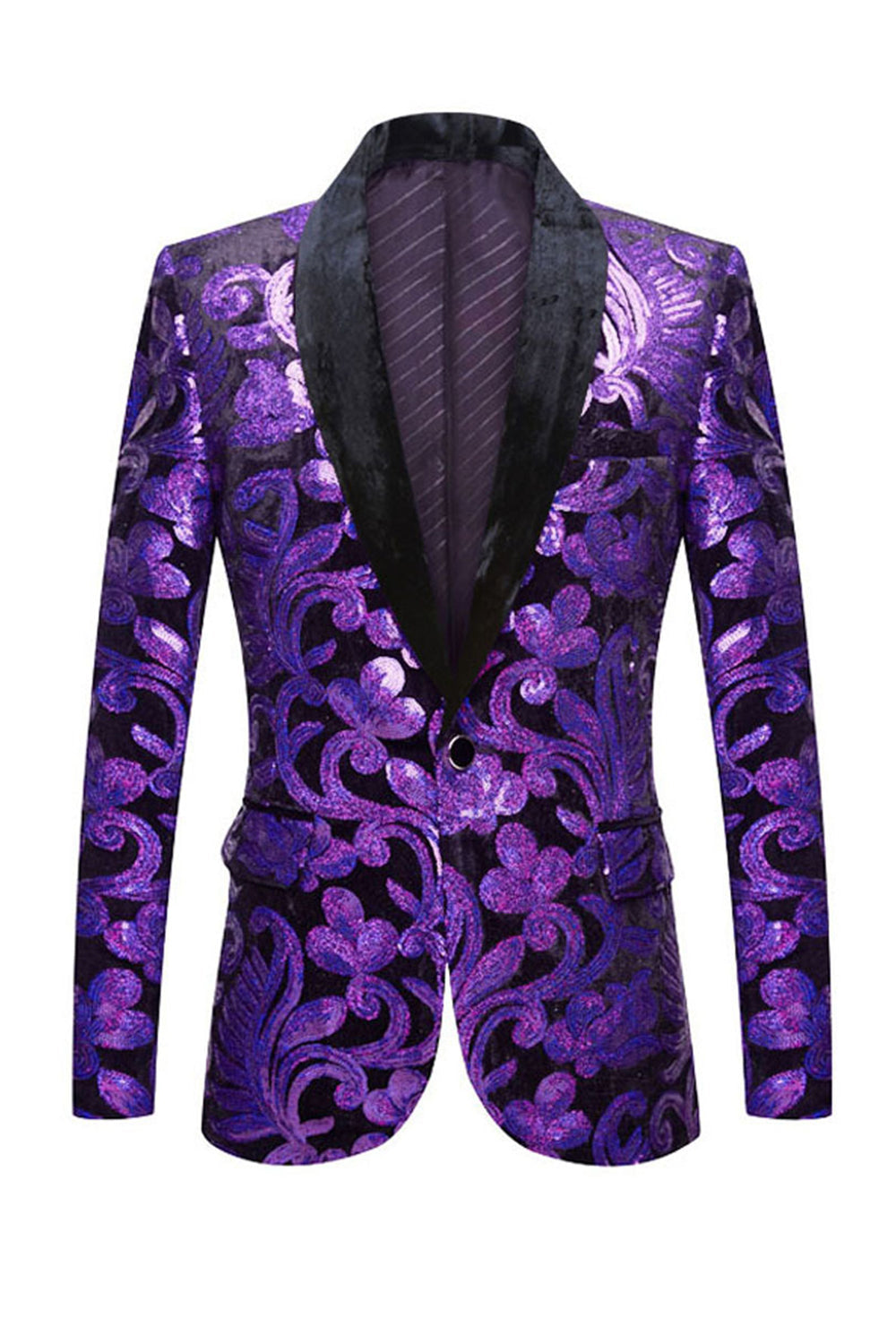 Costumes 2 pièces à sequins bleu roi pour homme