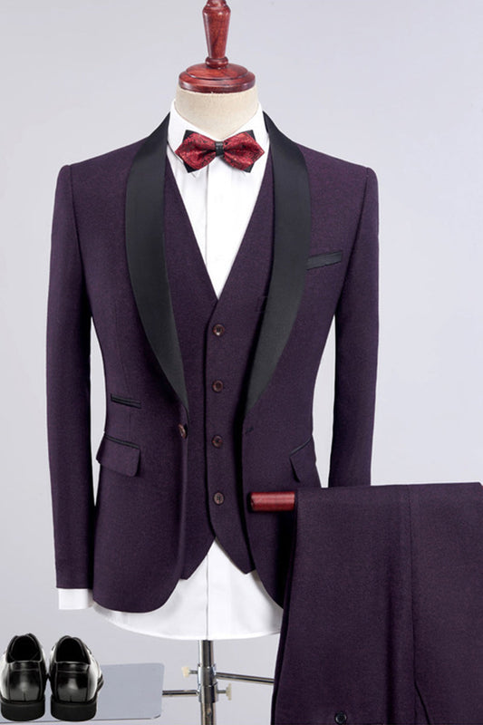 Costumes trois pièces pour homme violet