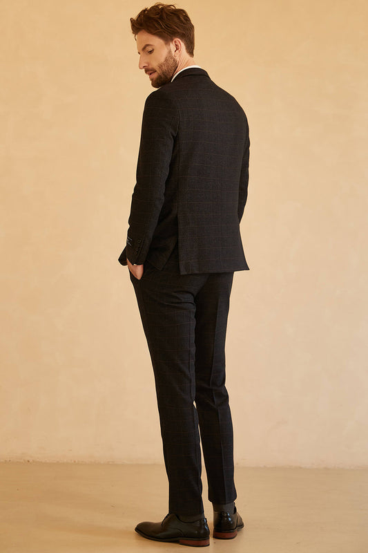 Costumes de mariage noirs à revers crantés à un bouton pour hommes