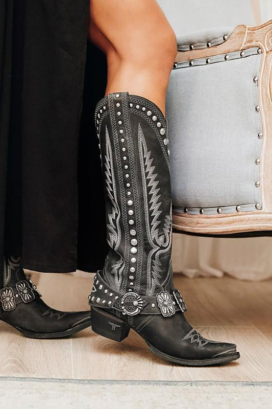 Bottes hautes bohème noires