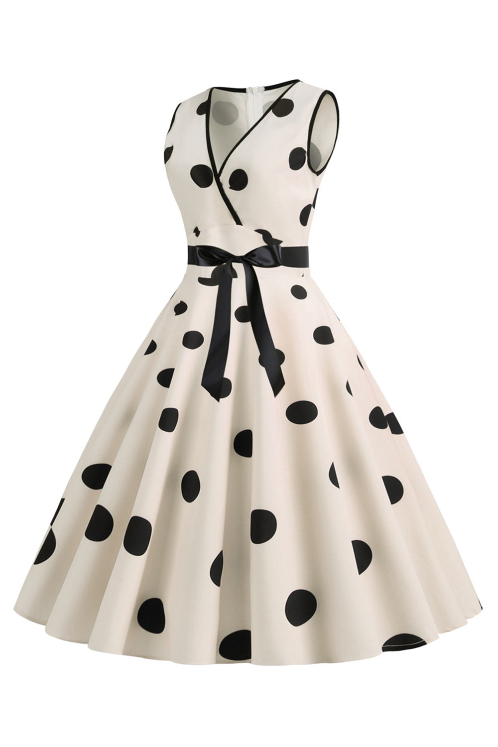 Robe vintage années 50 à pois bleu clair
