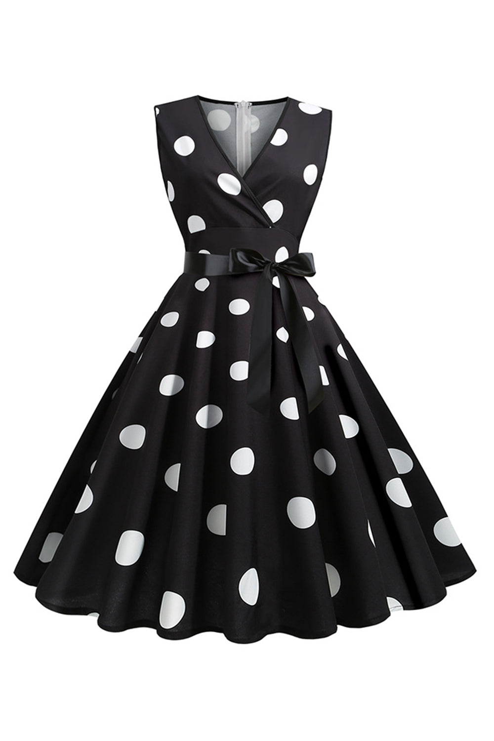 Robe vintage années 50 à pois bleu clair