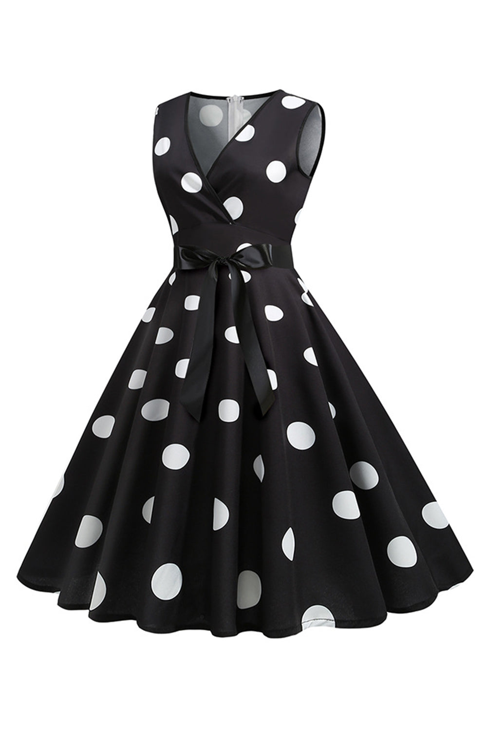 Robe vintage années 50 à pois bleu clair