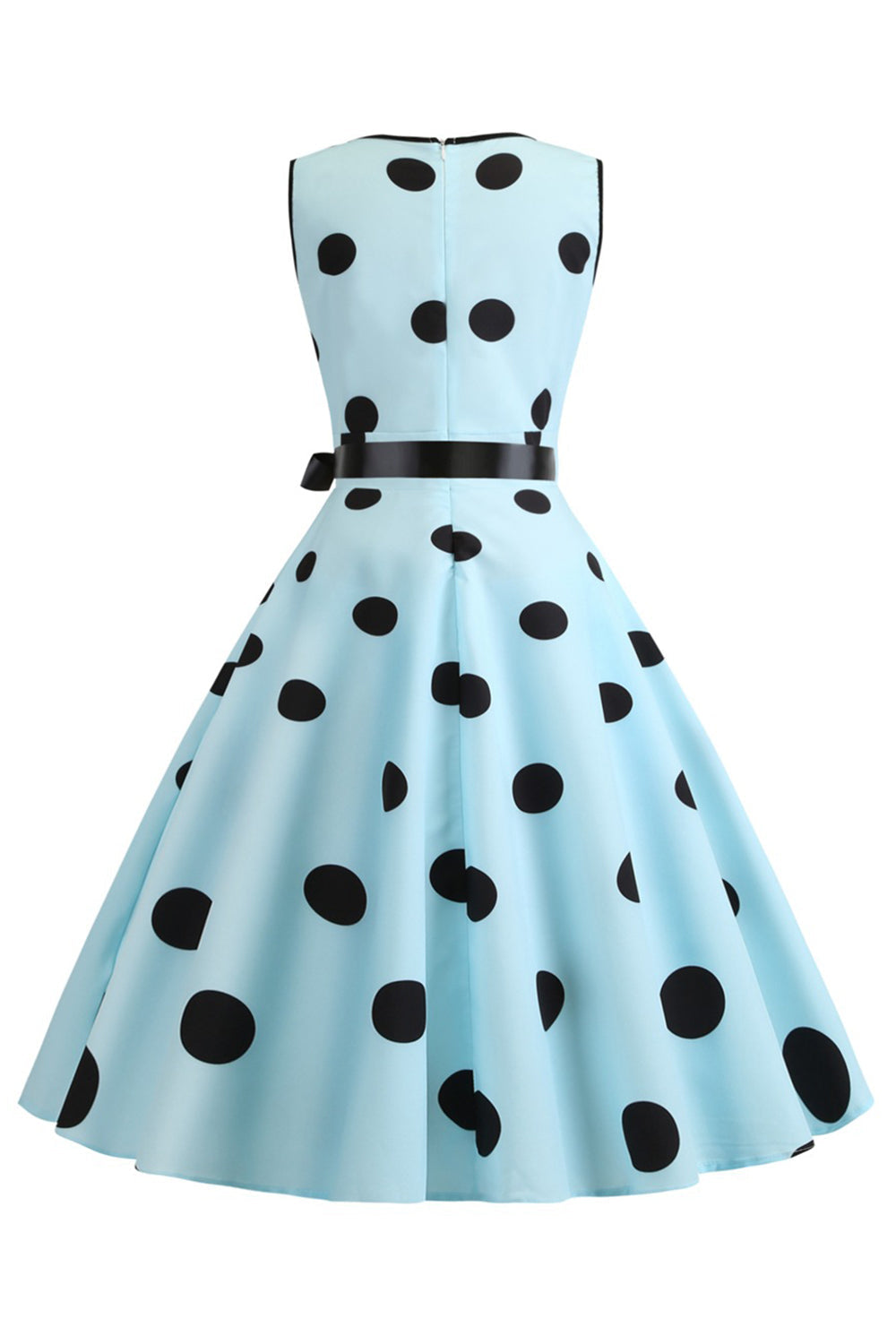 Robe vintage années 50 à pois bleu clair
