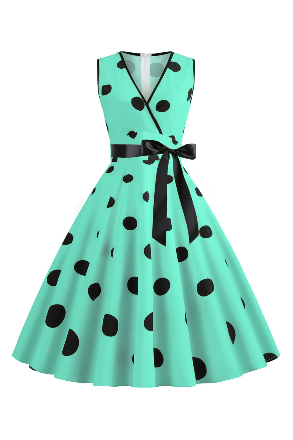 Robe vintage années 50 à pois bleu clair