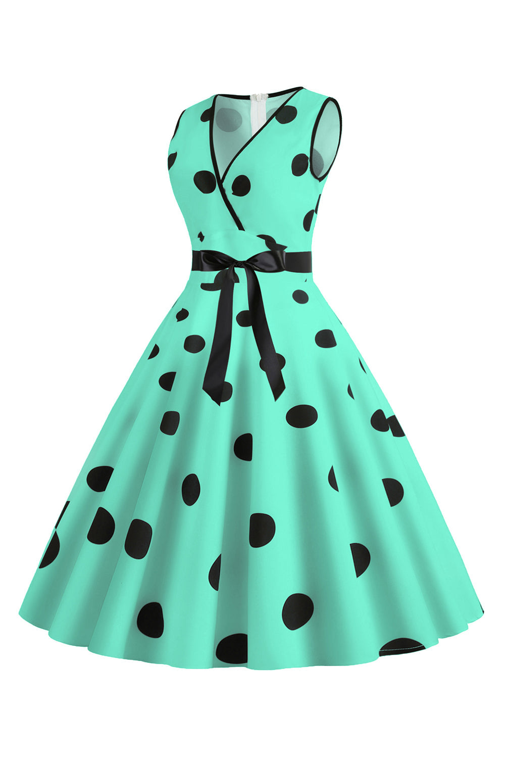 Robe vintage années 50 à pois bleu clair