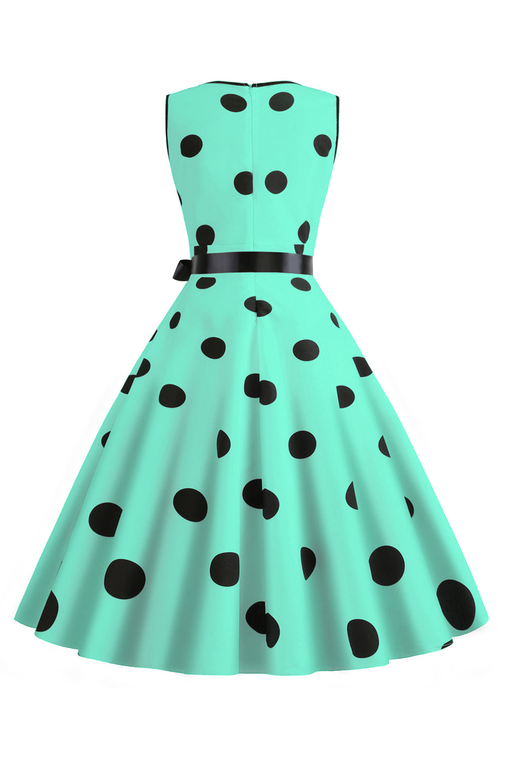Robe vintage années 50 à pois bleu clair