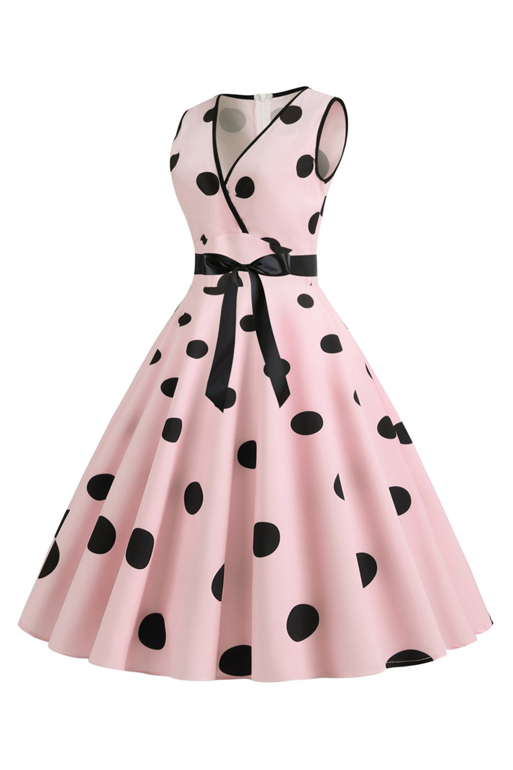 Robe vintage années 50 à pois bleu clair