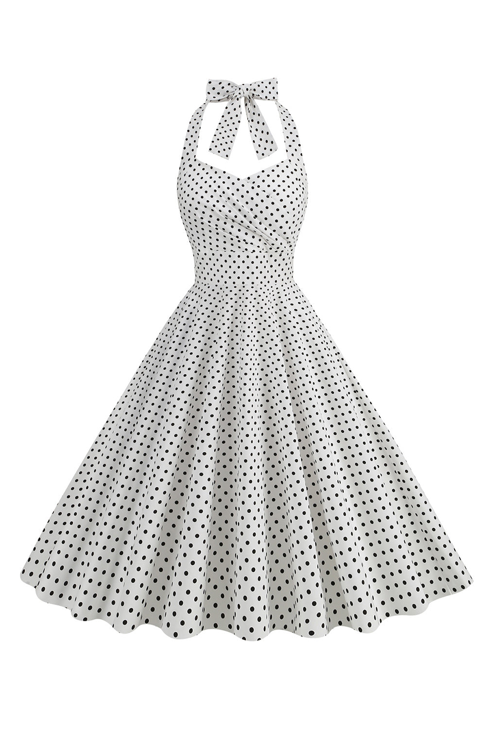 Robe Années 50 Rouge à Pois Licou