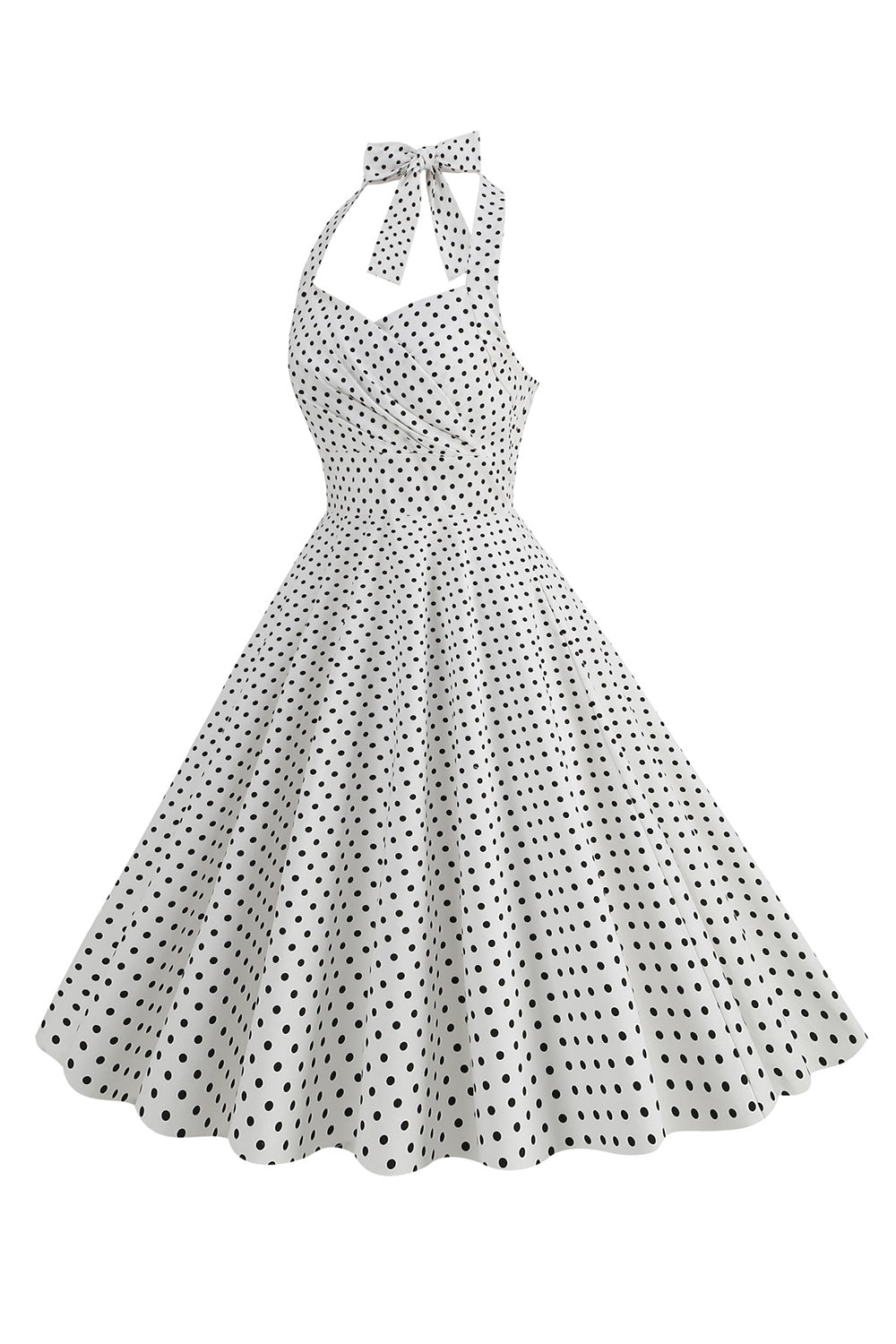 Robe Années 50 Rouge à Pois Licou