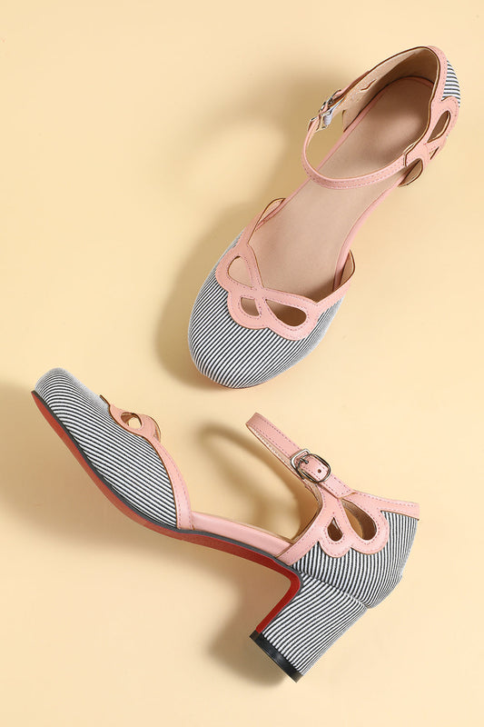 Zapatos retro blancos con rayas negras