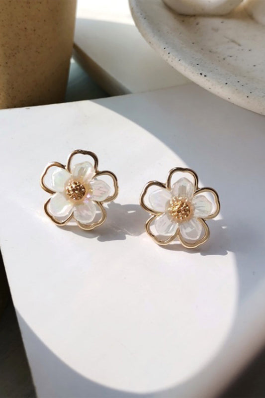 Boucles d'oreilles Fleurs Blanches