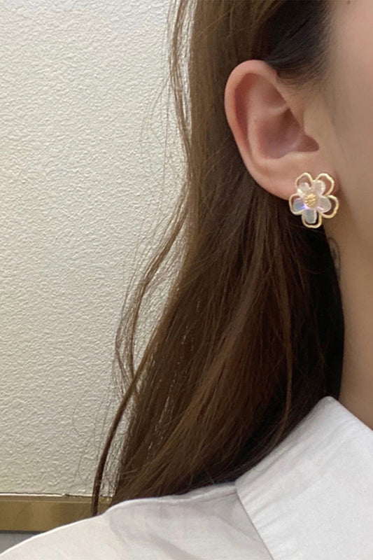 Boucles d'oreilles Fleurs Blanches