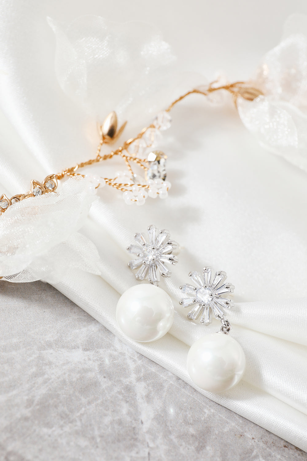 Boucles d'oreilles perles fleurs