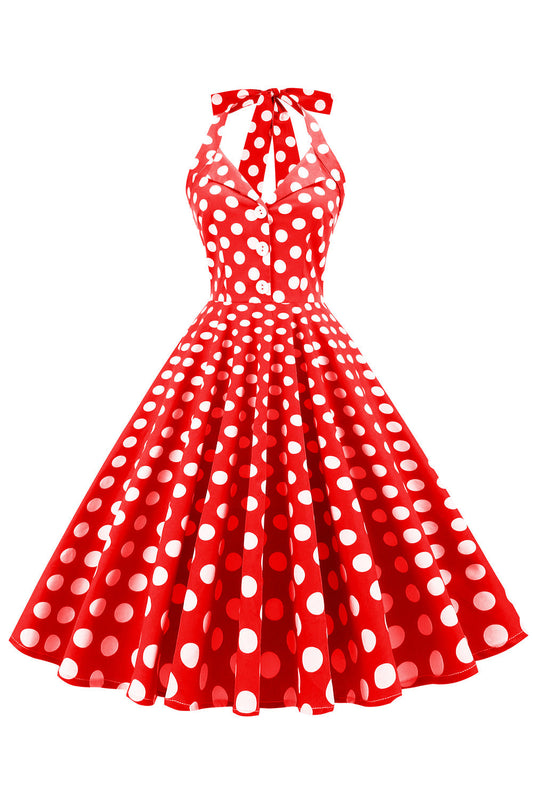Robe Pin-Up Années 50 Rouge à Pois