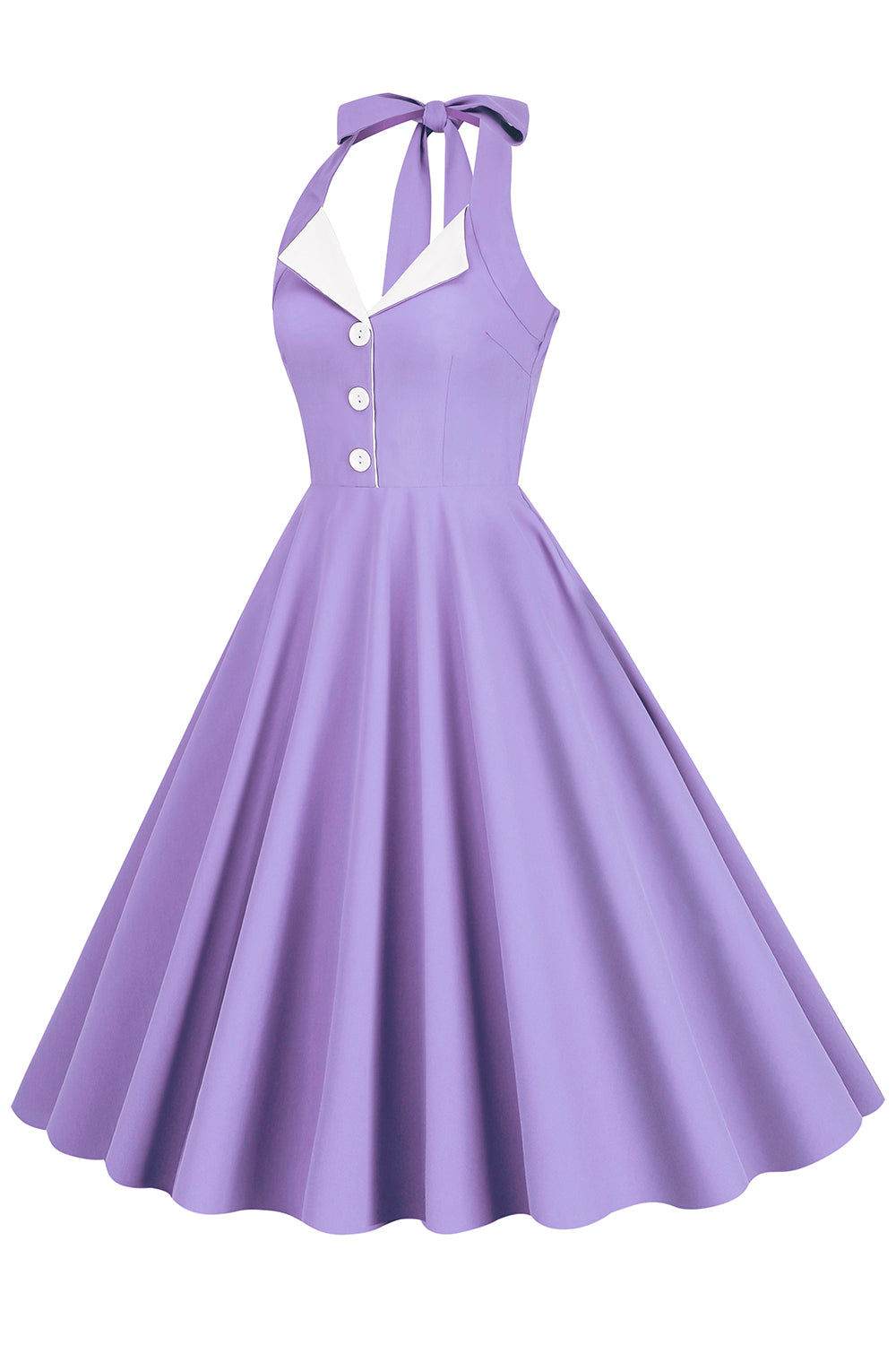 Robe style Hepburn des années 50 bleue à dos nu