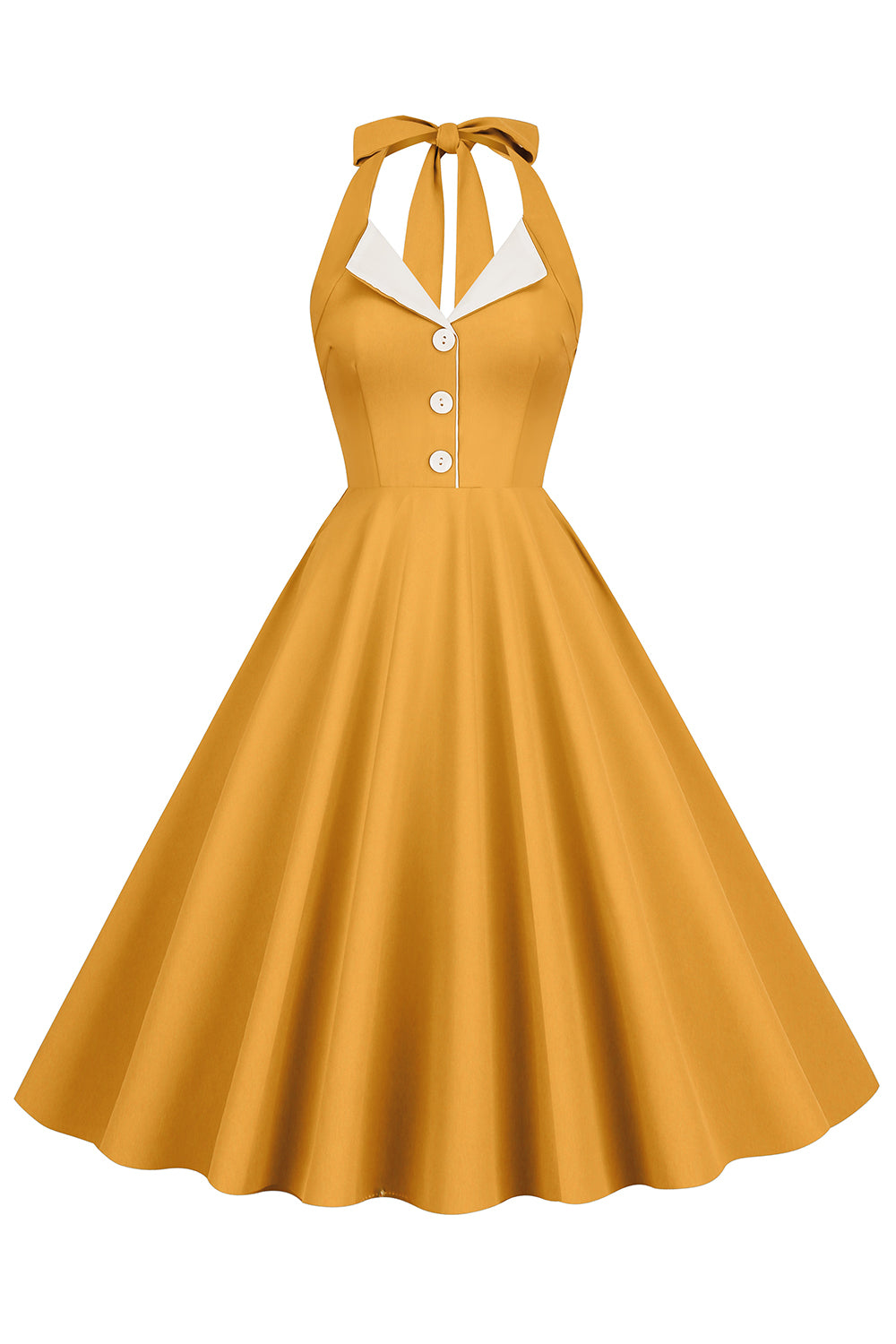 Robe style Hepburn des années 50 bleue à dos nu