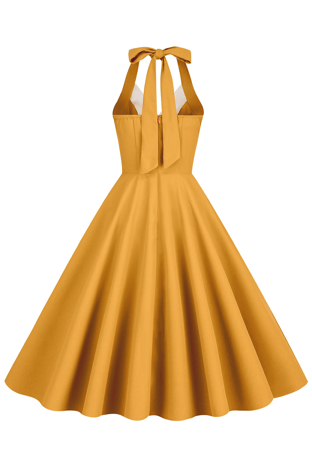 Robe style Hepburn des années 50 bleue à dos nu