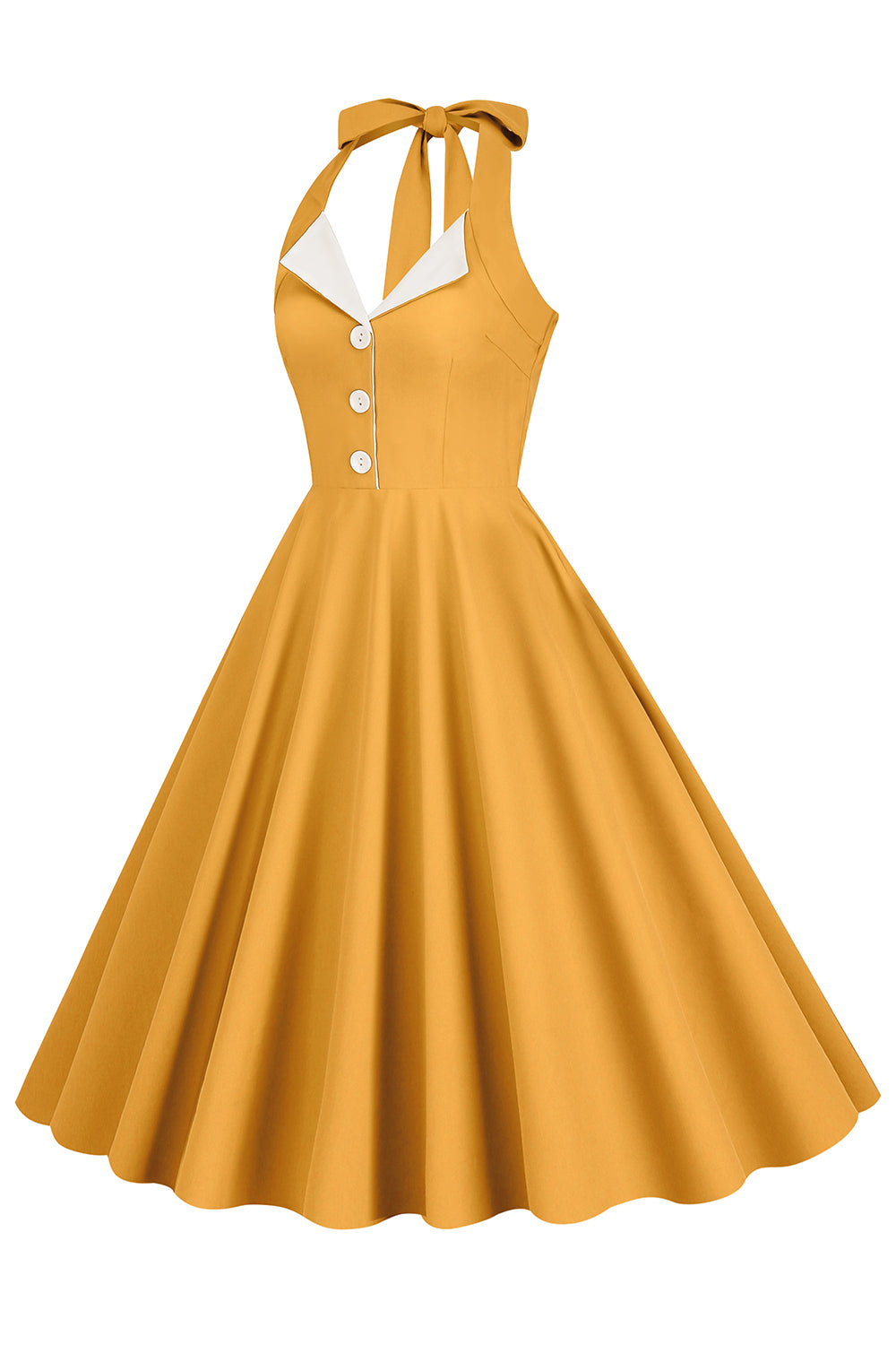 Robe style Hepburn des années 50 bleue à dos nu