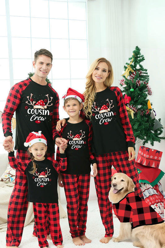 Pyjamas de Noël assortis pour la famille avec motif écossais rouge
