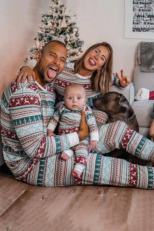 Pyjamas de Noël assortis pour la famille, motif rayé gris