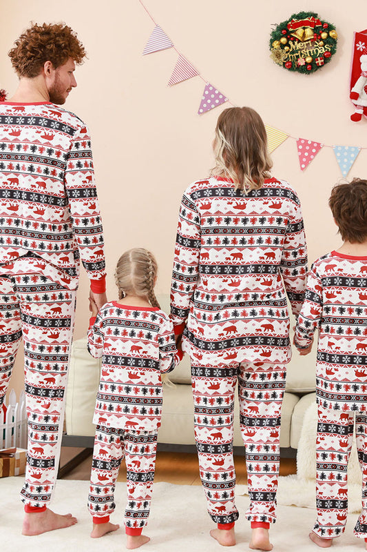 Pyjama de Noël assorti pour toute la famille, imprimé noir et blanc