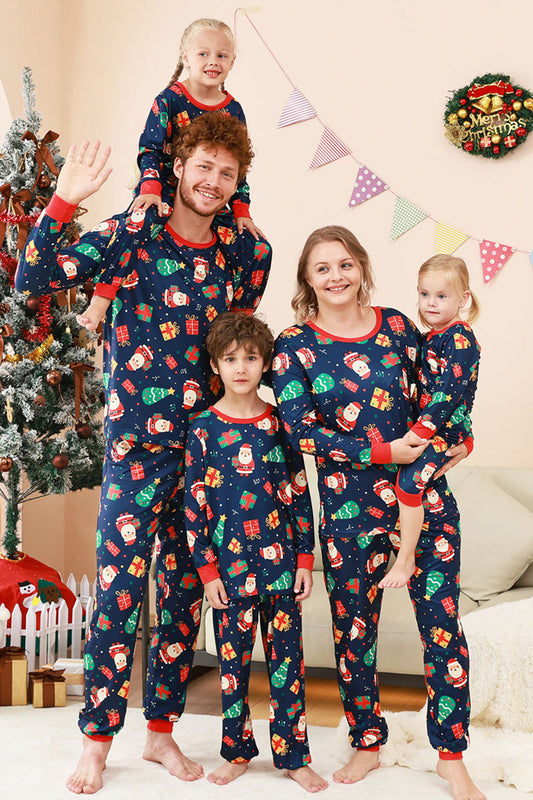Ensemble pyjama de Noël familial imprimé motif Navy
