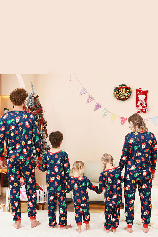 Ensemble pyjama de Noël familial imprimé motif Navy