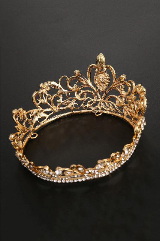 Crystal Prom Queen Pageant Golden Crown Tiara