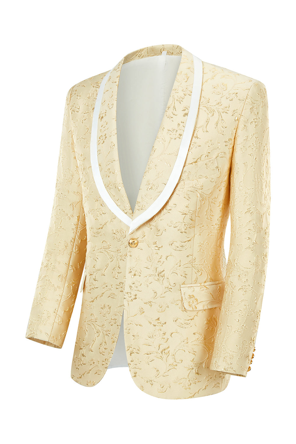 Costumes de bal pour hommes Jacquard un bouton col châle menthe