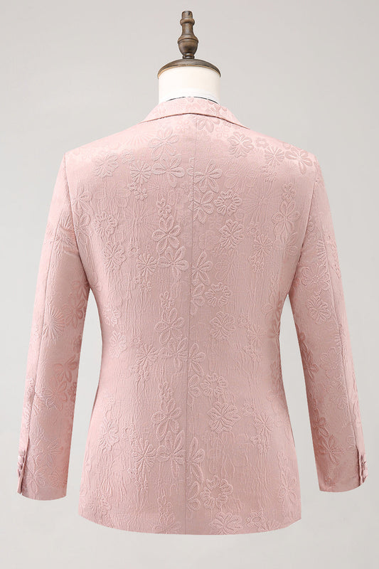 Costumes de bal pour homme, une pièce, trois pièces, revers cranté, jacquard, rose clair