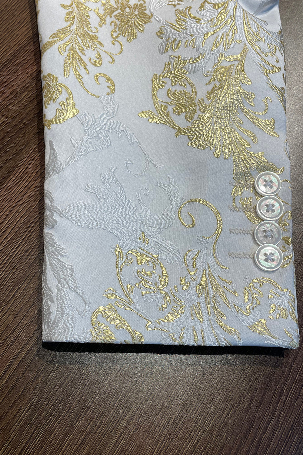 Blazer de bal pour homme à revers crantés à sequins champagne