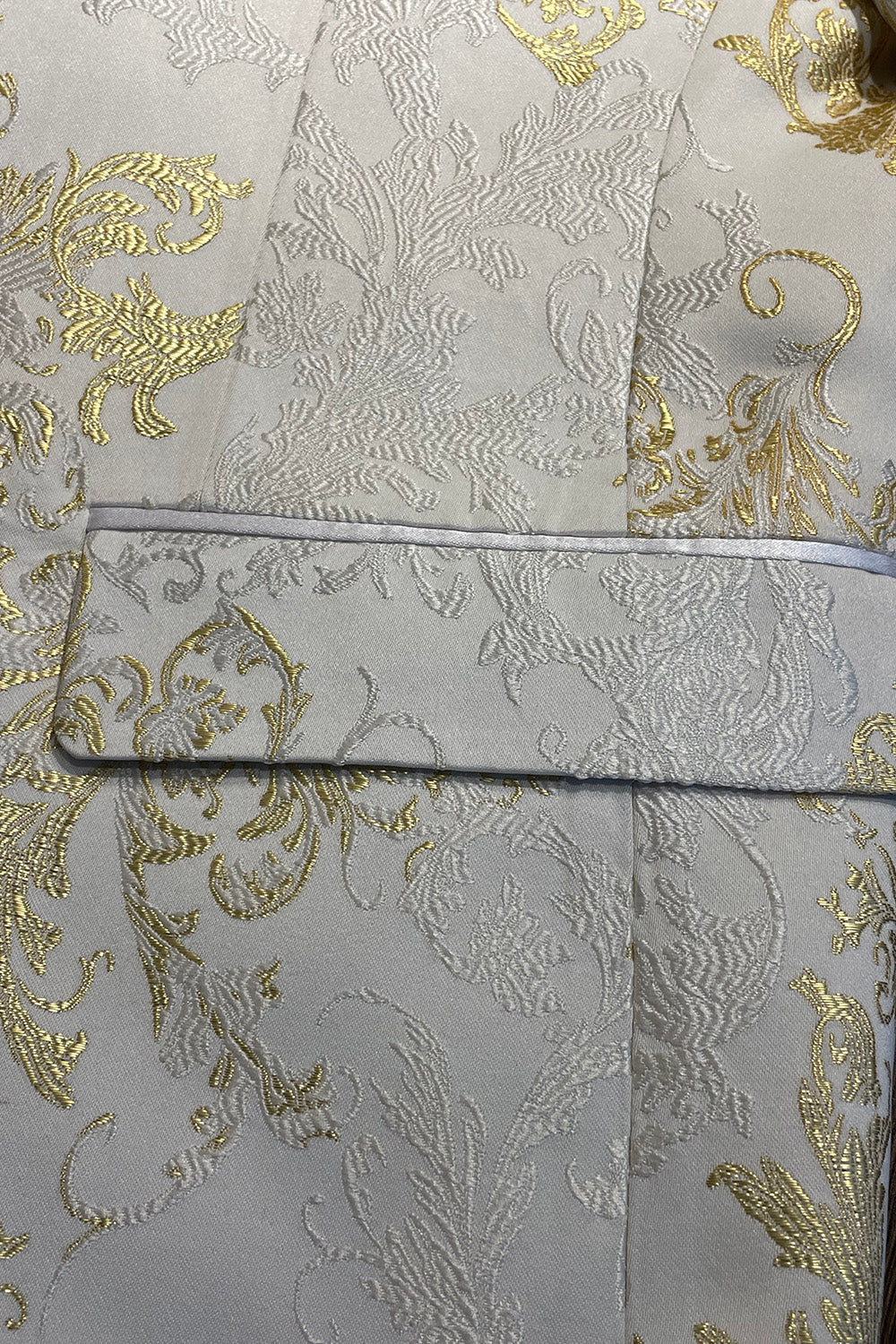 Blazer de bal pour homme à revers crantés à sequins champagne