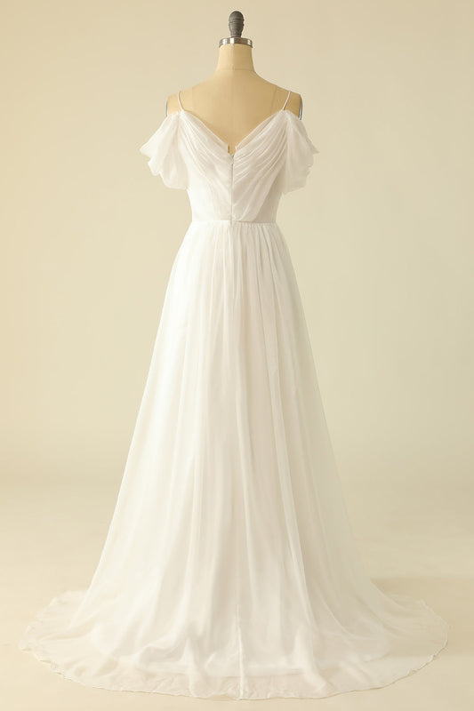 Robe de mariée bustier en tulle blanc