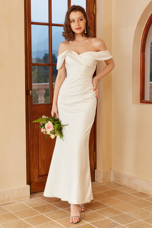 Robe de mariée bohème simple à épaules dénudées