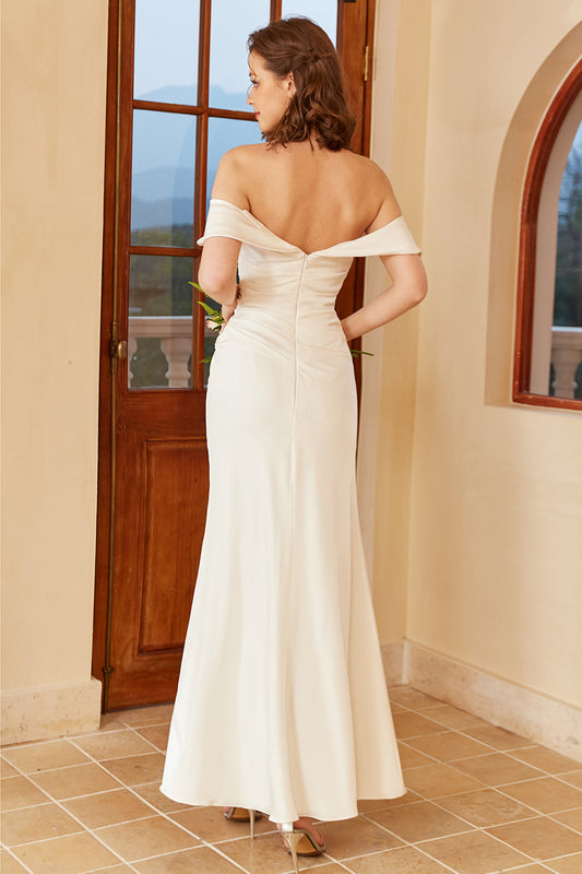 Robe de mariée bohème simple à épaules dénudées