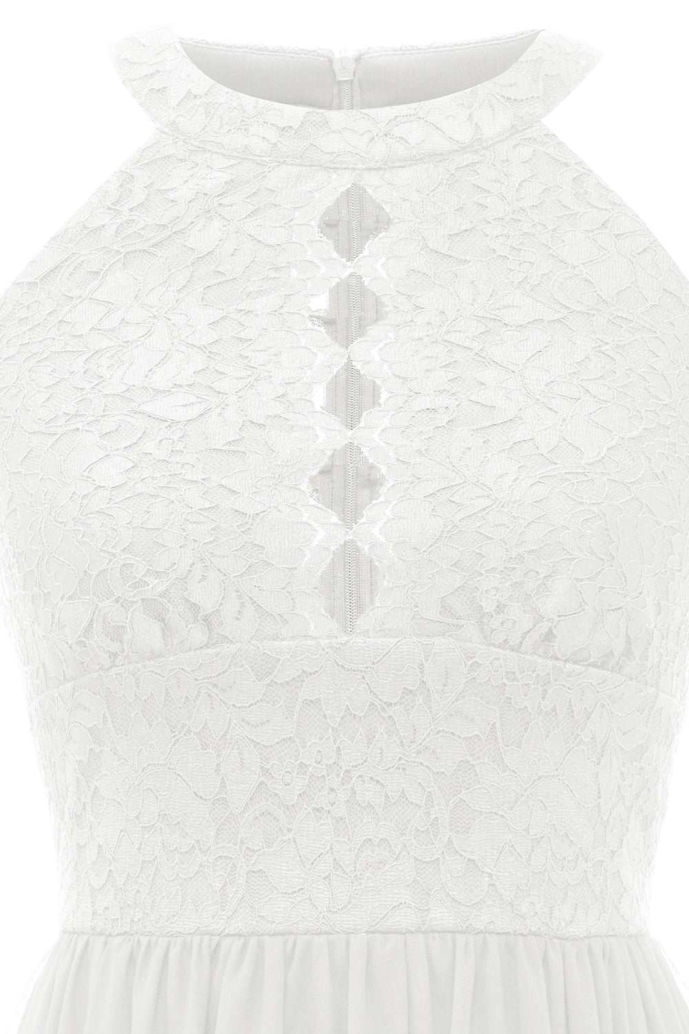 Robe de Soirée Évasée en Dentelle Bleu Marine à Encolure Halter