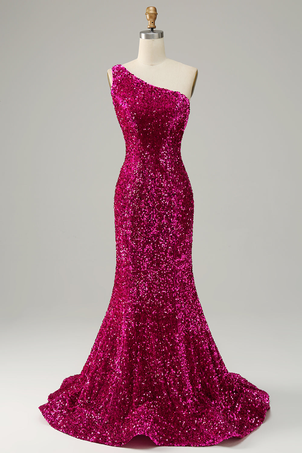 Robe de bal sirène à paillettes et à une épaule