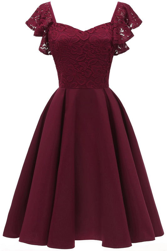 Robe de cocktail bustier bordeaux