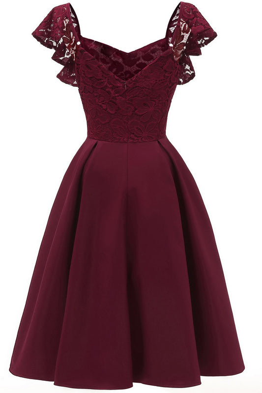 Robe de cocktail bustier bordeaux