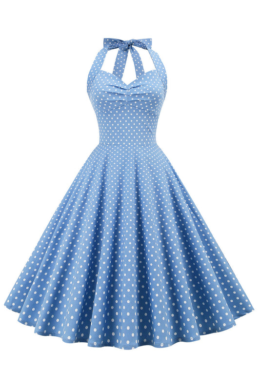 Robe Dos Nu à Pois Rétro