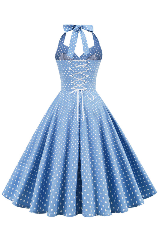 Robe Dos Nu à Pois Rétro