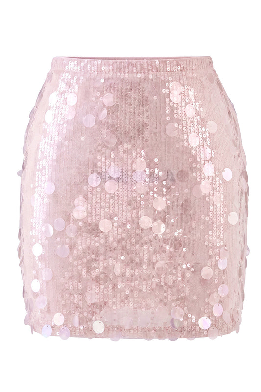 Women's Glamorous Large Sequin Mini High Waisted Sparkly Night Out Skirt